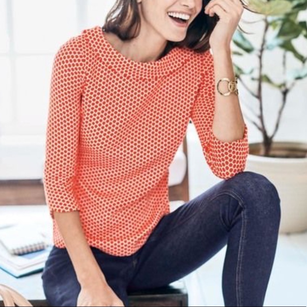 Boden Sarah Jacquard Red Top